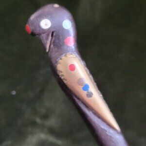 Vintage Small Carved Bird Top Spoon